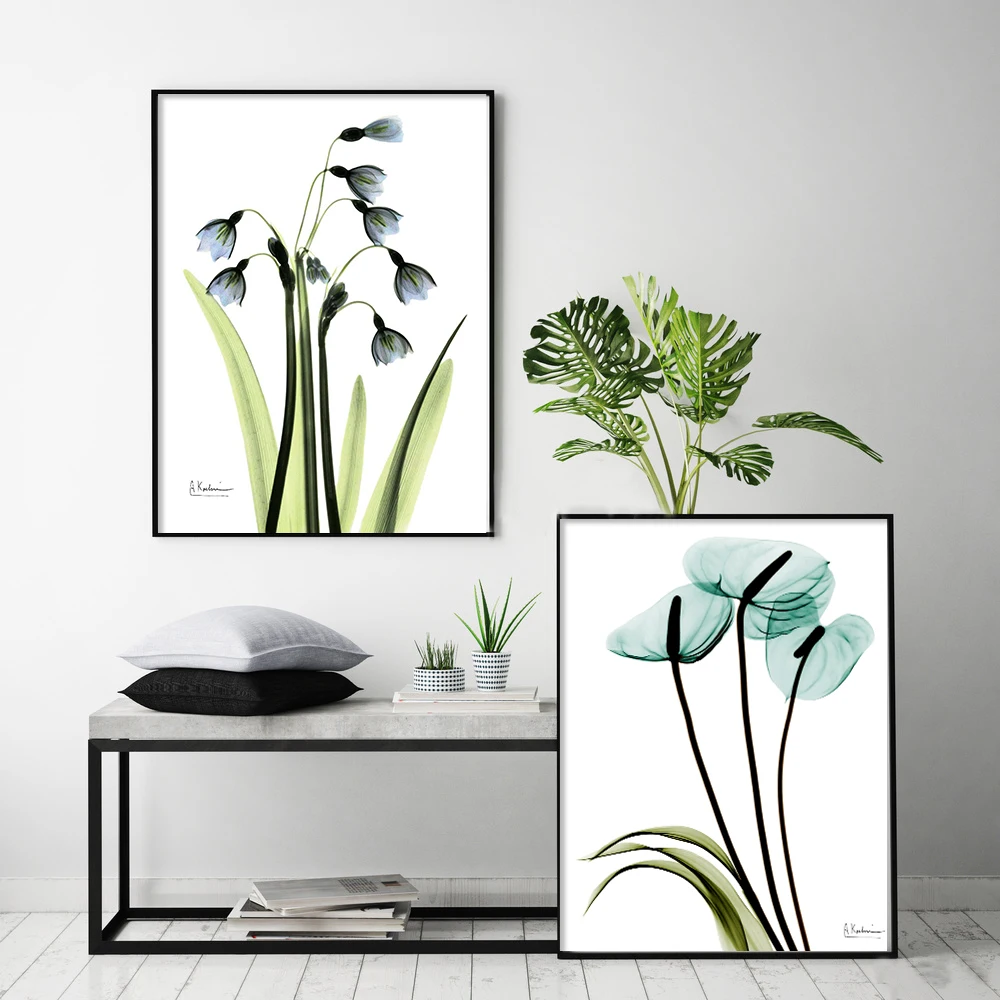 Настенная Картина на холсте в скандинавском стиле абстрактные картины с цветами