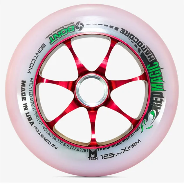 125mm X Firm BONT Red Magic Hardcore 2,0 роликовые колеса для катания на коньках - Цвет: 125mm X Firm