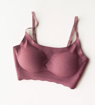 100 pcs Free Women Sexy Bandeau Strapless Seamless Ice Silk Padded Bralette Boob Tube Style Bra Sexy Bustier