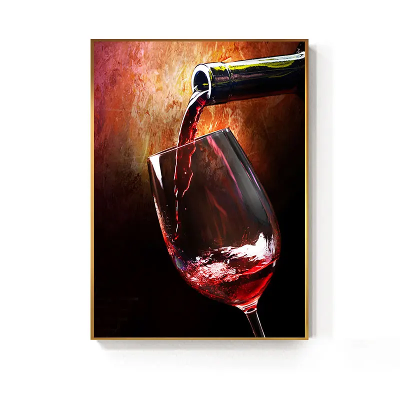 Red wine glass H Модные постеры и печатает настенные панно для гостиная абстрактный красное вино стекло Картина на холсте HD Бар книги по искусству Affiche салон Декор - Цвет: Red wine glass H