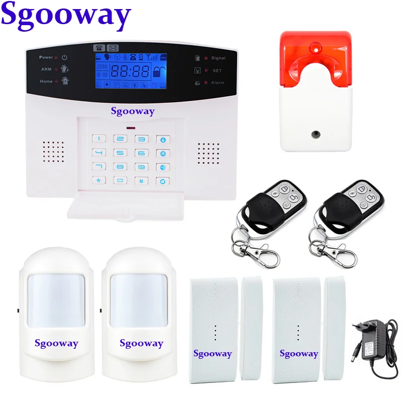 Sgooway Беспроводной домашней безопасности GSM сигнализация Системы удаленного Управление Автодозвон дым ПИР Дверь Сенсор Siren Сенсор комплект - Цвет: Kit K