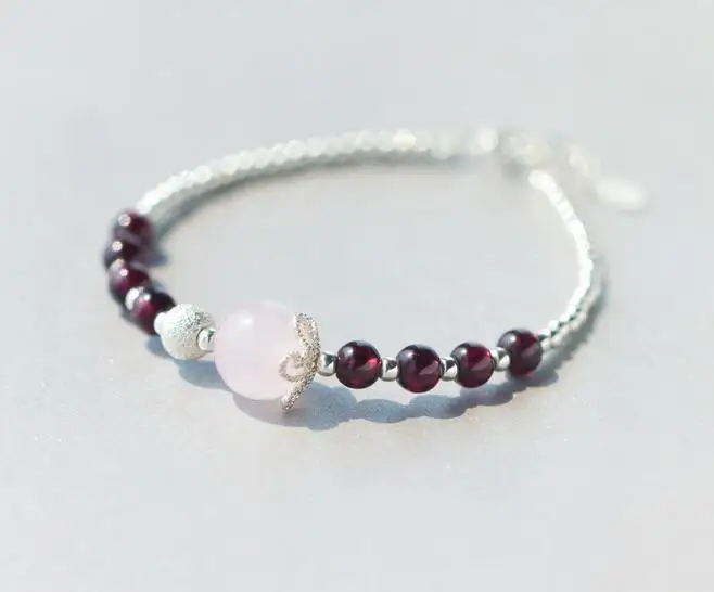 Реальный. Женское серебряное ювелирное изделие натуральный розовый кварц и