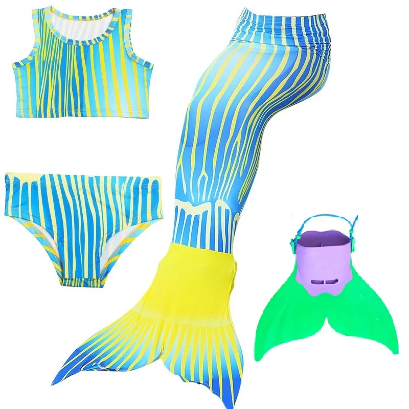 Купальное платье с хвостом русалки женское бикини моноластами костюм для