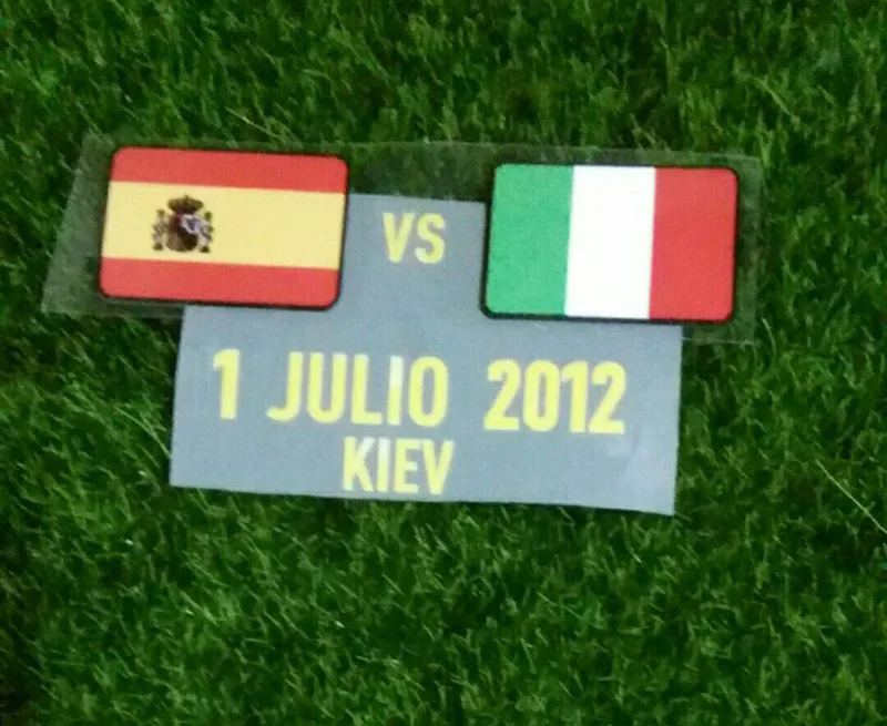 2012 EUR Spain Match Details Spain vs Italy Match Text Soccer Patch Badge