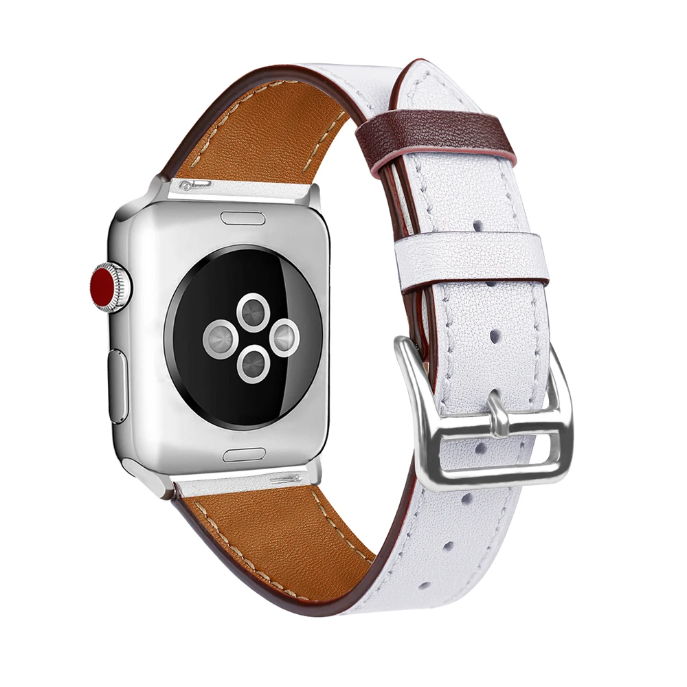 Ремешок из натуральной кожи для Apple Watch ремешок 42 мм 38 44 40 браслет спортивный iwatch
