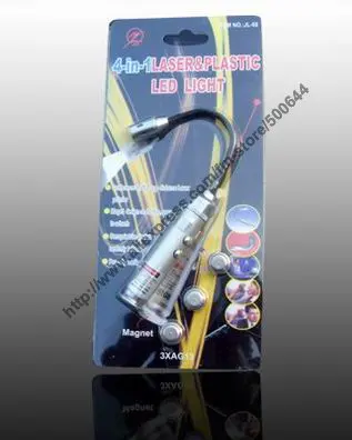 Мини-лампа для чтения с клипсой/4-в-1 лазерная и пластиковая Светодиодная