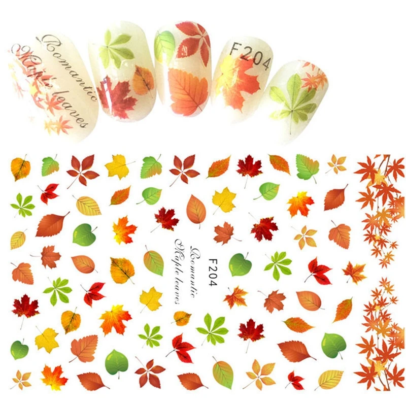 Осенний стиль желтые красные наклейки в виде кленовых листов переводные для