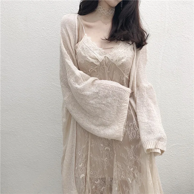 Lychee Женский трикотажный топ с длинным рукавом свободный |