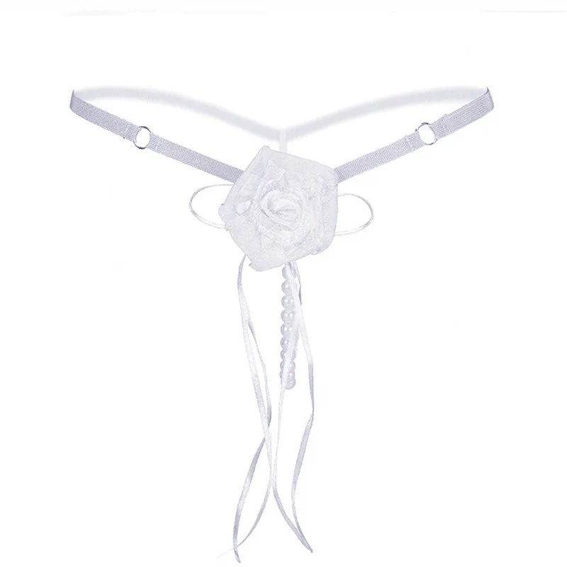 

Lenceria Sexy Women's Underwear Female Rose Red Tassel Sexy Crotchless Panties With Pearl Tangas Low Waist Sexy Thongs G-strings