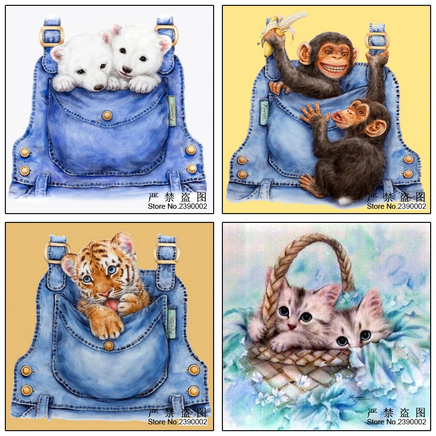 Джинсовая сумка с животными 3D Алмазная вышивка своими руками 5D алмазная живопись