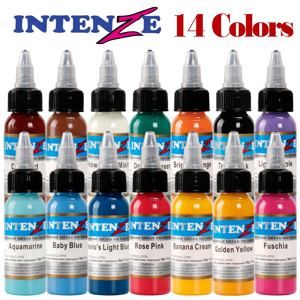 Новый высокое качество пигмент татуировки 14 Цвет чернила 1 унц./бутылка