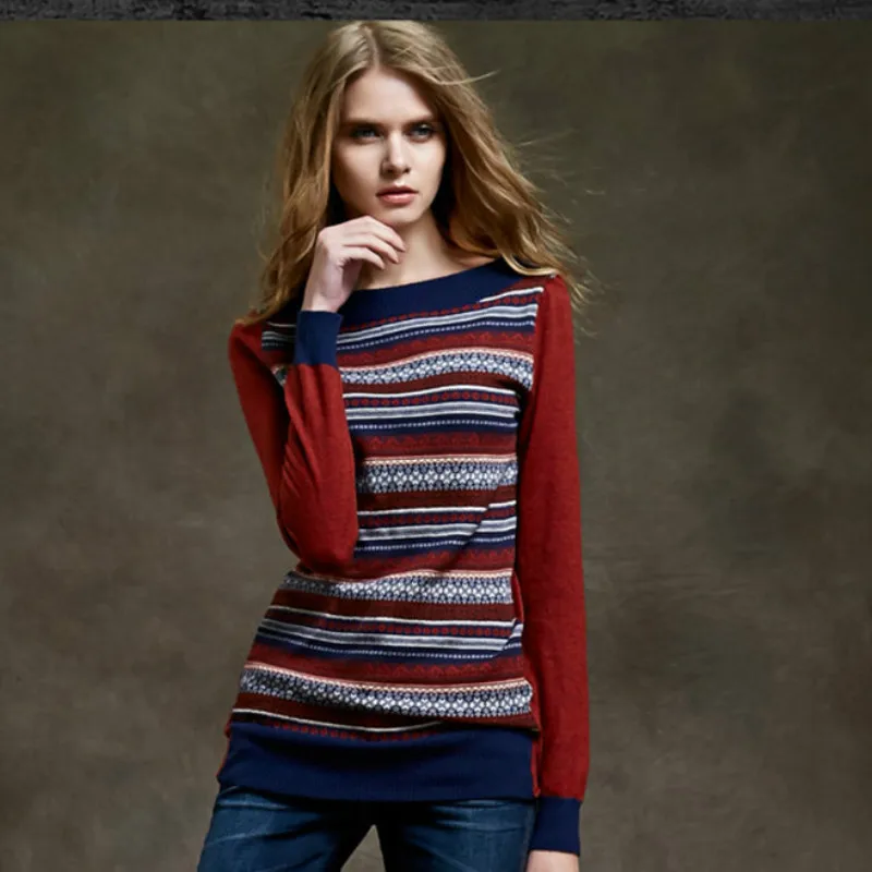 Для женщин striped turtleneck Knit Cashmere Свитера пуловеры зима-осень Тонкий теплый Цвет