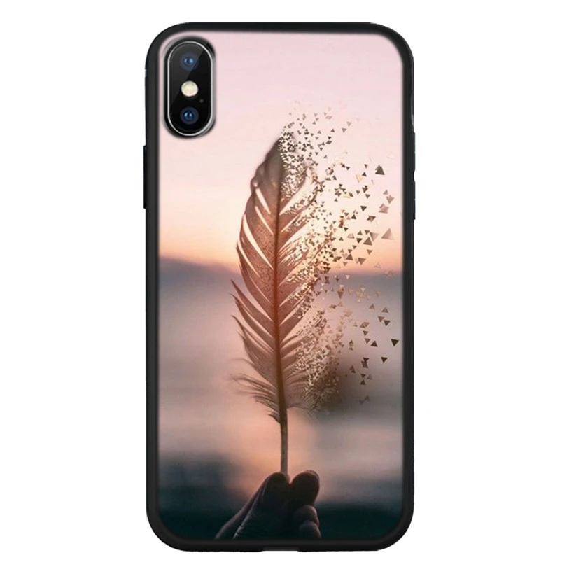 Силиконовый чехол для iPhone X XR XS 6 S 7 8 Plus цветочный узор в виде листьев чехлы