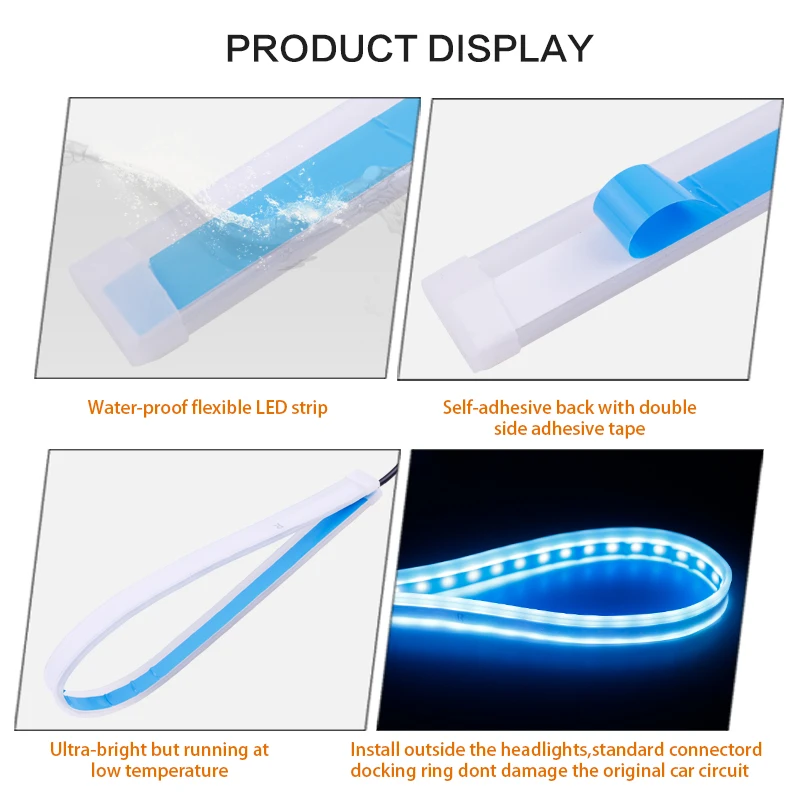 1 комплект новый тонкий RGB течет последовательного гибкий светодиодный дневные