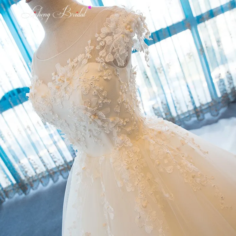 Licheng bridal белый свадебные платья 2017 аппликации блестками бальные sexy backless для