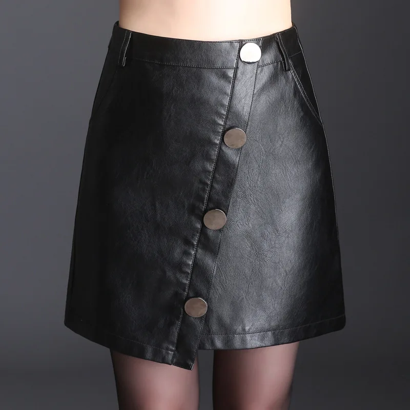 Женские осенние юбки из искусственной кожи 2018 зимняя кожаная облегающая юбка с