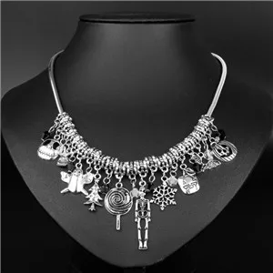 A Movie Series Jewelry DIY Nightmare Before Christmas Halloween Jack Stranger Thing Superhero Once Upon A Time Cosplay Necklace - Окраска металла: A