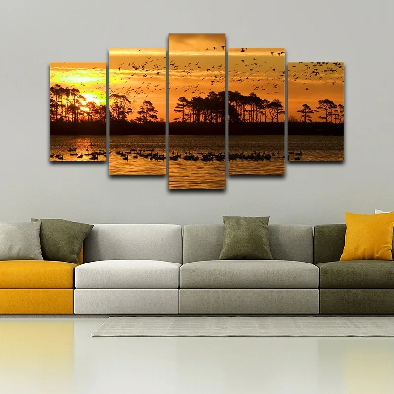 Художественный принт Sunset View рисунок на холсте HD в рамке Настенная картина