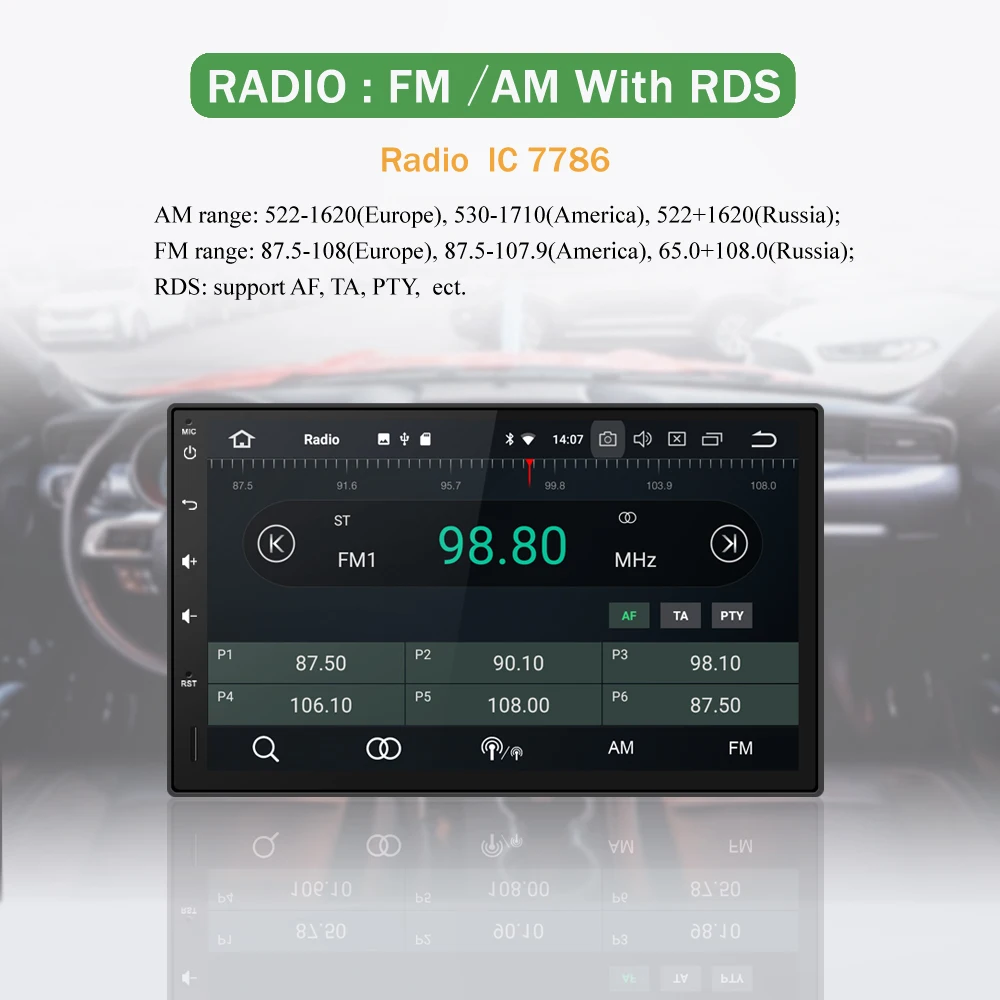 Bonroad 2Din " Android 9,0 Универсальный Автомобильный мультимедийный плеер для hyundai для Kia Автомобильный стерео с gps навигацией Радио BT