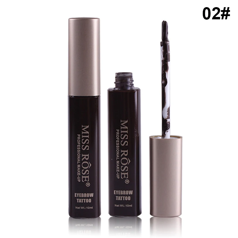 MISS ROSE 9 color Long-lasting Liquid Eyebrow Enhancer Tattoo Tint Waterproof Eyebrow sobrancelha Easy to Wear - Цвет: 02