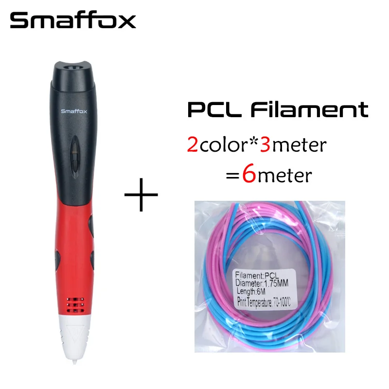 red standard SMAFFOX 3D Ручка BP-05, которая имеет встроенную батарею и низкую температуру печати, Дети diy ручка для рисования, креативный eduacation подарок - Цвет: red standard