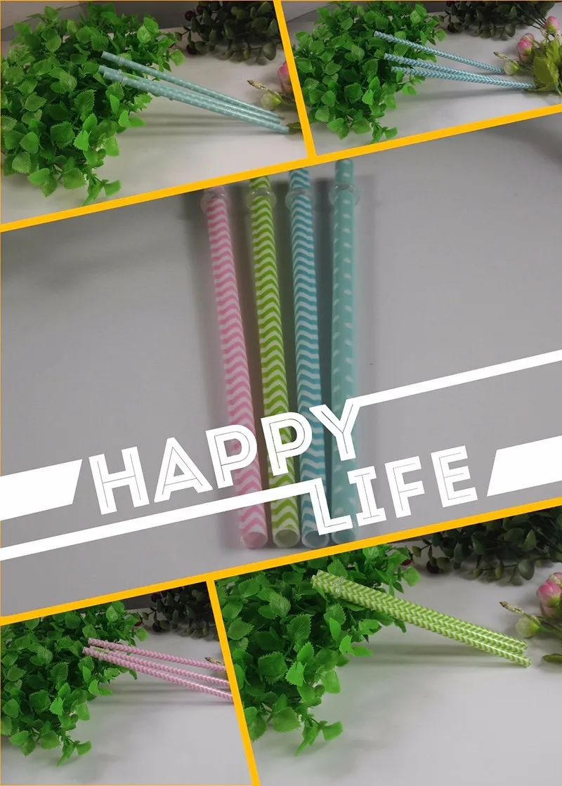 5 шт./лот Оптовая Продажа окрашенная пластиковая соломинка для питья с пробкой