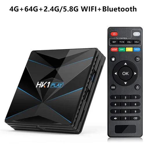 HK1 Play tv Box Android 9,0 4 ГБ 32 ГБ 64 Гб Amlogic S905X2 Quad CoreSmart tv Box 4K 2,4 ГГц 5 ГГц Wifi Bluetooth 4,0 телеприставка - Цвет: 4gb 64gb bt