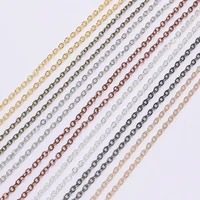 5mlot width 1 5 2 0 2 5 mm gold copper oval link bulk brass necklace chain for diy jewelry making material finding accessories