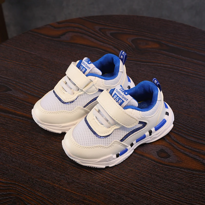 Детская обувь новинка 2018 детские белые мягкие кроссовки с блестками сетчатые