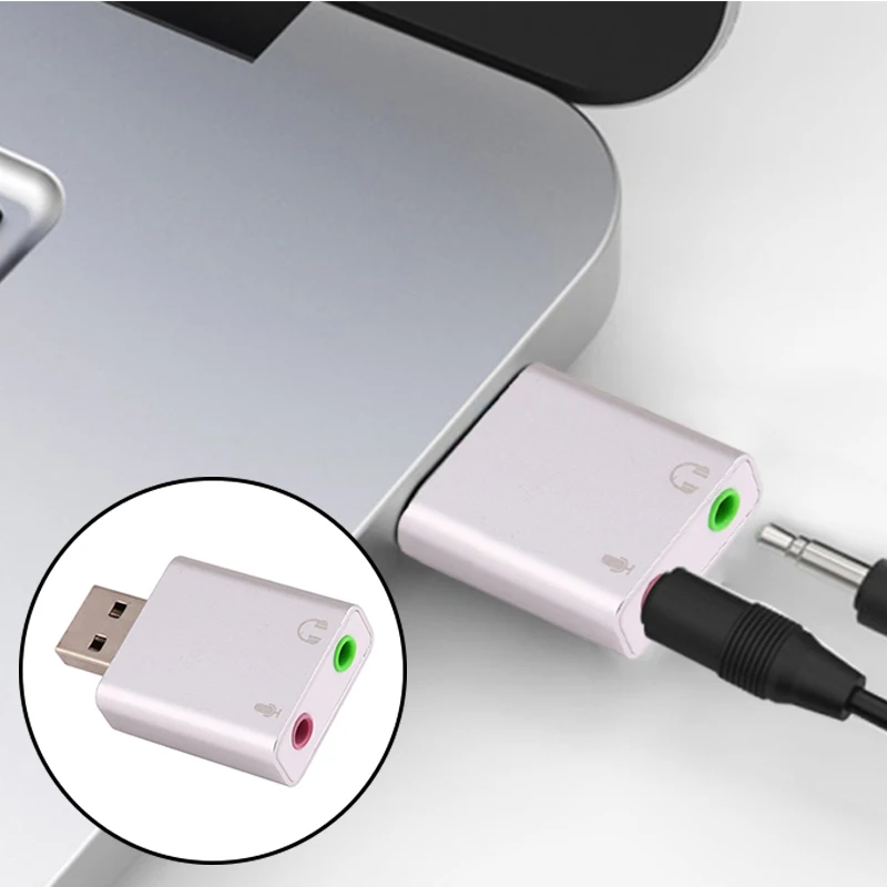 Внешняя звуковая карта USB 2 0 к разъему 3 5 мм 3D Аудио гарнитура микрофон наушники 7 1