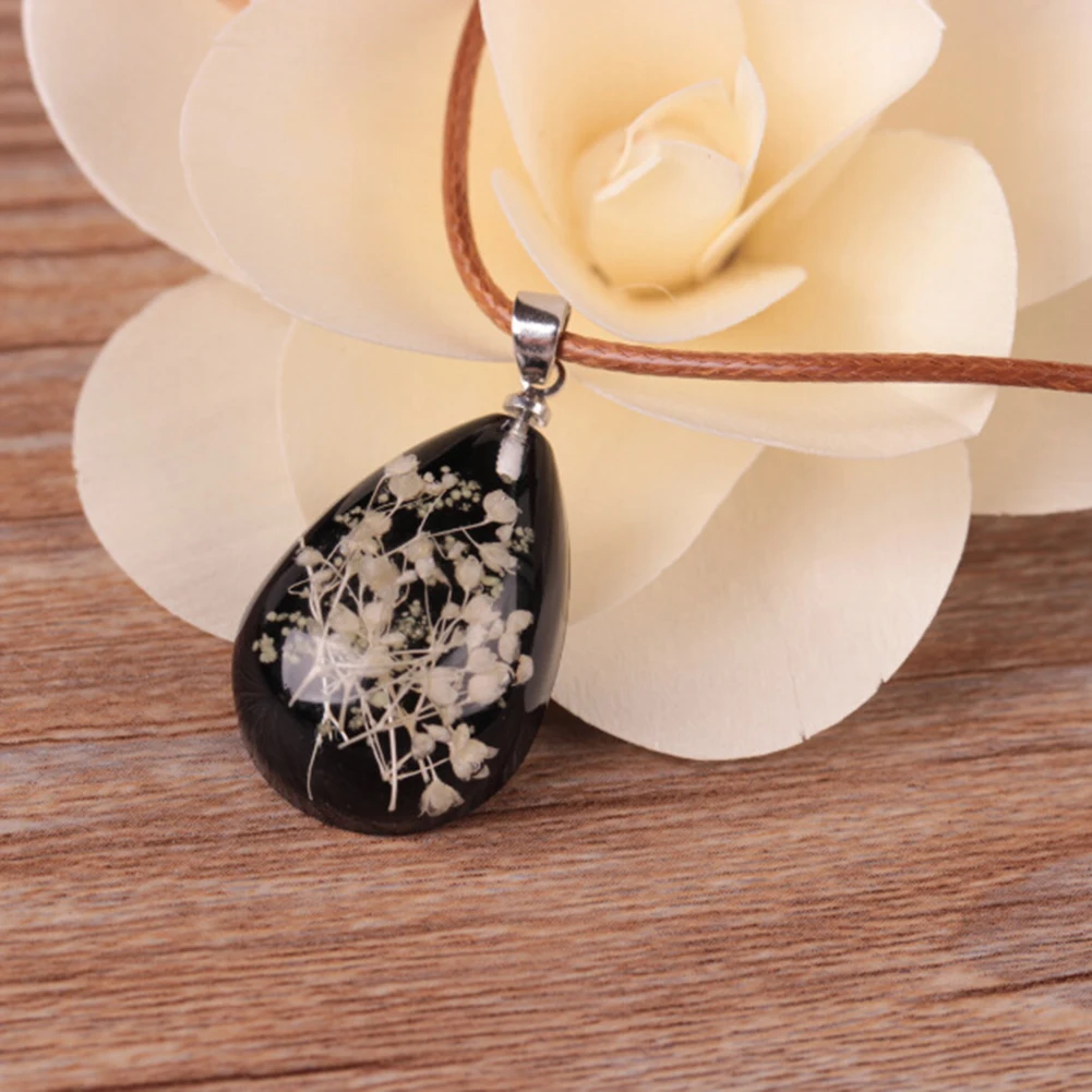 Bluelans светится в темноте высушенные цветы ожерелье с подвеской каплей женские