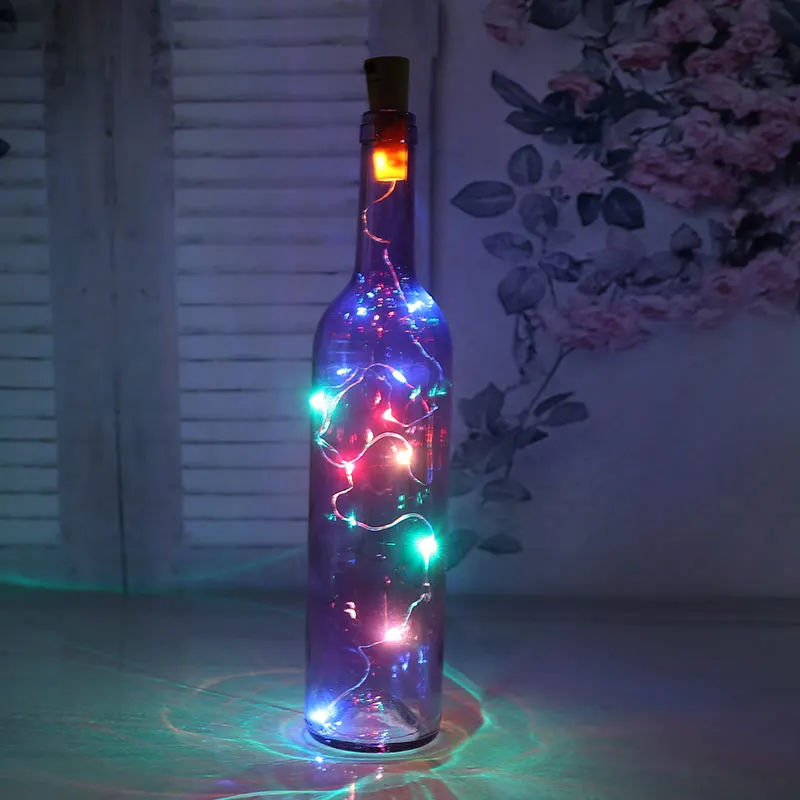 8 шт. светодиодный бутылка нить с пробкой светильник s вечерние DIY домашний декор