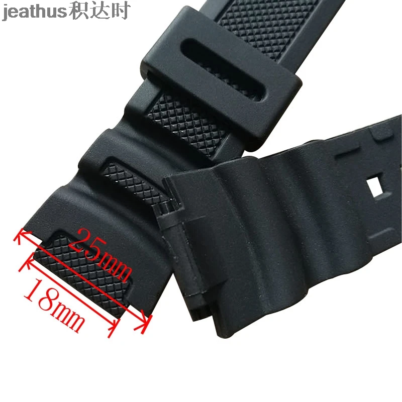 Выпуклый ремешок Jeathus из полиуретана 18*25 мм сменный резиновый силиконовый