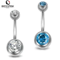 body punk g23 titanium belly piercing ring in body jewelry navel ring belly button jewelry 14g anti allergy piercing jewelry 2pc