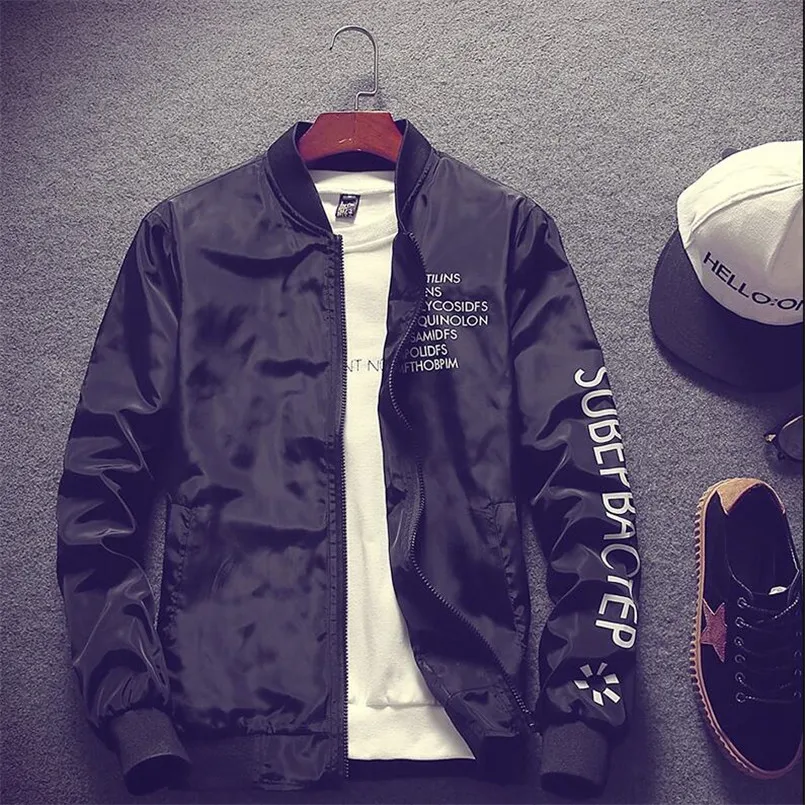 Новая мужская куртка бомбер с алфавитным принтом тонкая пилот Мужская ветровка