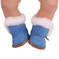 43 cm baby dolls shoes 3 colour winter plush boots baby toys fit american 18 inch girls doll g207