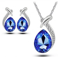 new fashion jewelry jewelry set necklace pendant and earring austrain crystal jewelry set for women