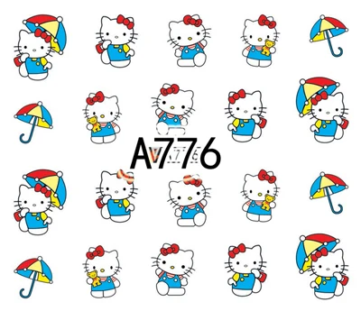 Наклейки для ногтей художественные украшения Дети hello kitty слайдер клейкие