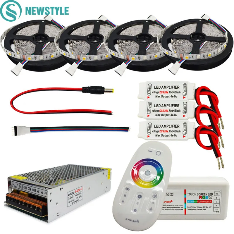 Лидер продаж 60LED/M DC12V светодиодные полосы 5050 RGB RGBW водонепроницаемый ленты + RF
