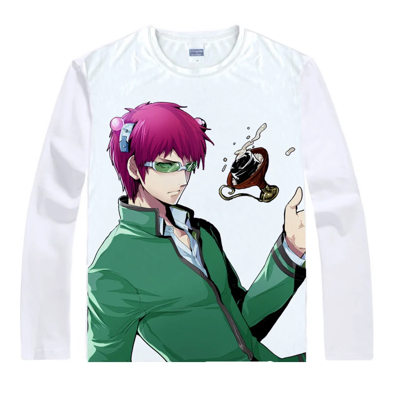 В катастрофические жизнь Saiki K. футболки мульти-стиль рубашка с длинными рукавами Перейти комиксов Saiki Kusuo без sai-нан Kusuo Saiki футболки - Цвет: Style 13
