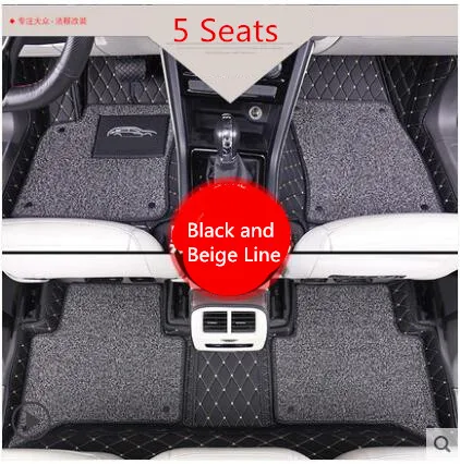 E 5 Seat 1/2 слоя из искусственной кожи грунтовка напольный коврик коврики для Volkswagen Passat Touran L 5/7 мест 17 AB320 - Название цвета: E 5 Seat