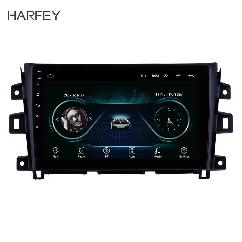 Harfey 10 1 дюймов Android 8 радио GPS навигация Bluetooth Сенсорный Стерео для Nissan Navara 2011-2016 с