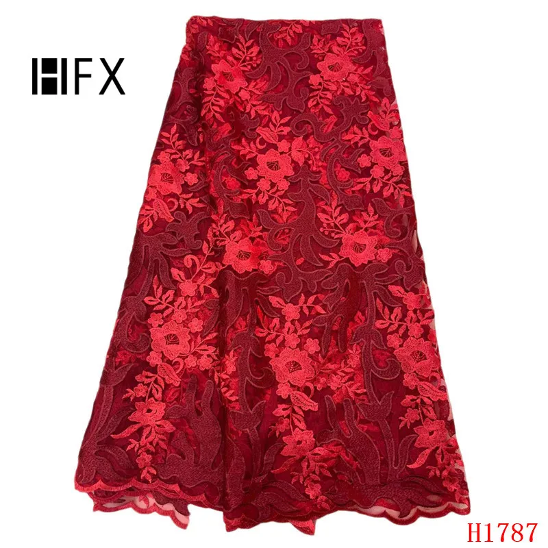 Кружевная ткань HFX 5 ярдов французская кружевная 2019 пачка зеленого цвета с
