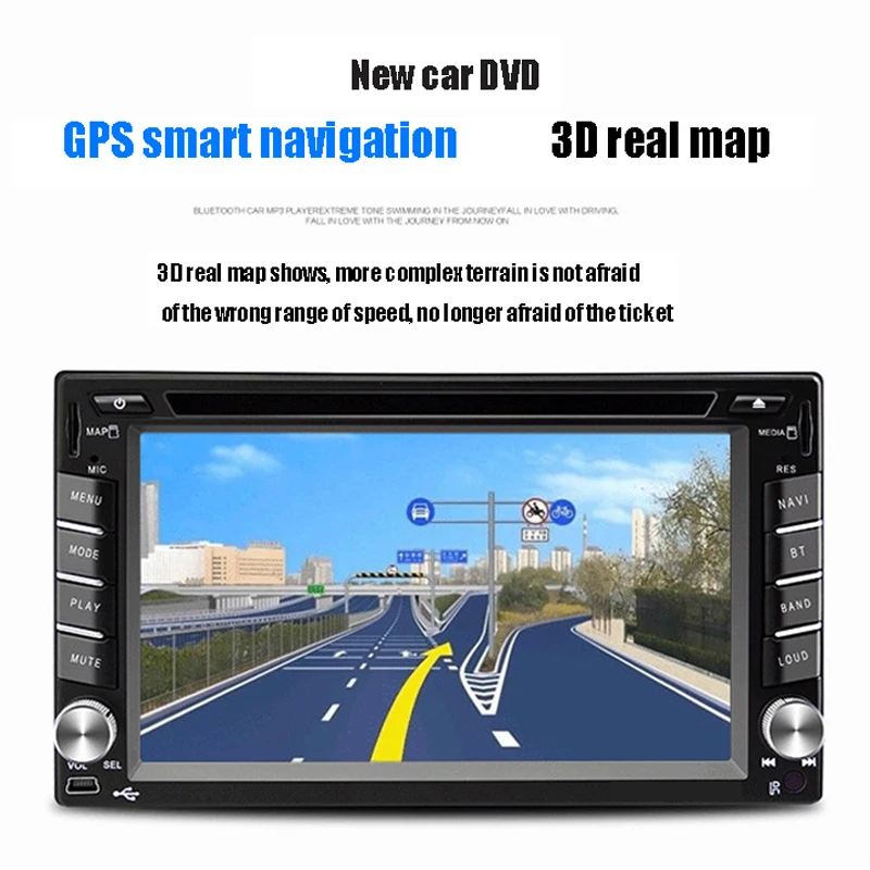 Hands-free двойной шпиндель Bluetooth 6 2 дюймов Автомобильный навигатор dvd-плеер HD