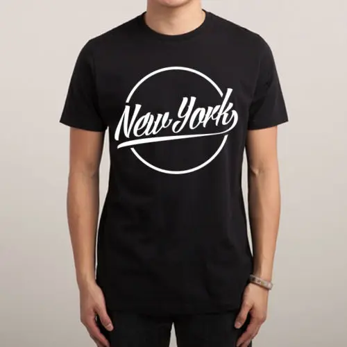 Мужская футболка с принтом NEW YORK CIRCLE черная SWAG HIPSTER BRONX TUMBLR унисекс большой размер