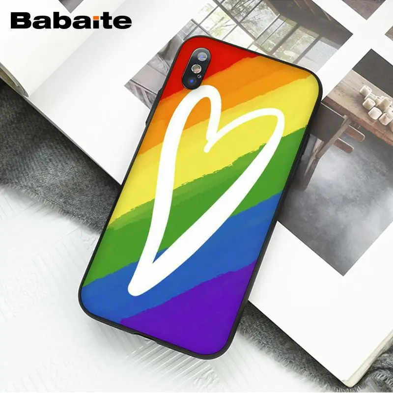 Babaite геи лесбиянки Радужный Флаг ЛГБТ DIY Роскошный чехол для Apple iPhone 8 7 6 6S Plus X XS