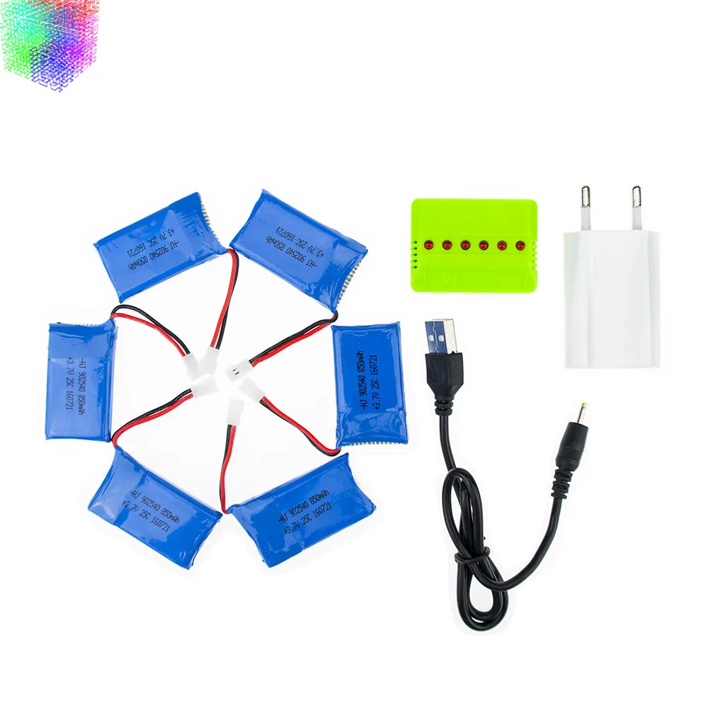 Syma X5C Lipo батарея 3 7 V 850mAh 6 шт и зарядное устройство с вилкой для syma x5 x5sw x5sc cx30 cx30w