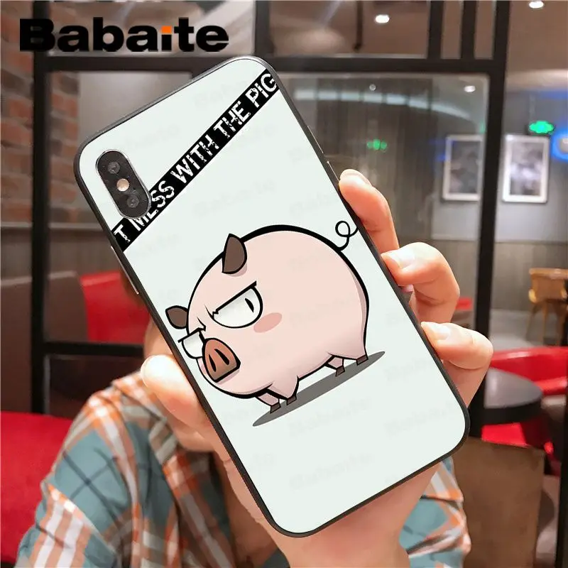 Для iphone 11pro max мягкий чехол для телефона с мультяшным животным поросенком 8 7 6 6S Plus X