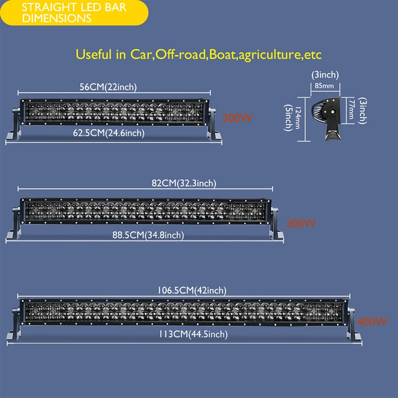 5D 400W 42 ''новые внедорожные рабочие лампы пол точечного комбинированного луча
