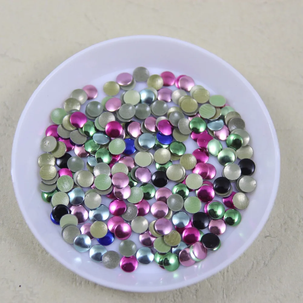 720 шт./лот 4 мм круглые металлические стразы для горячей фиксации с адгезивом